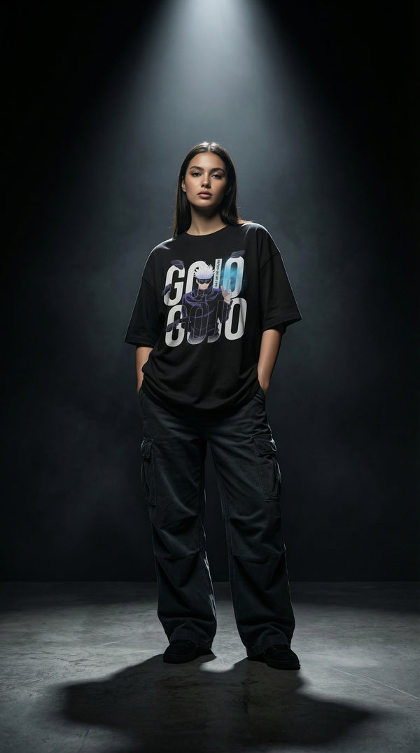 Xavier Gojo Oversized T-Shirt – Streetwear | Mobile Legends x Jujutsu Kaisen﻿ Toxikiing