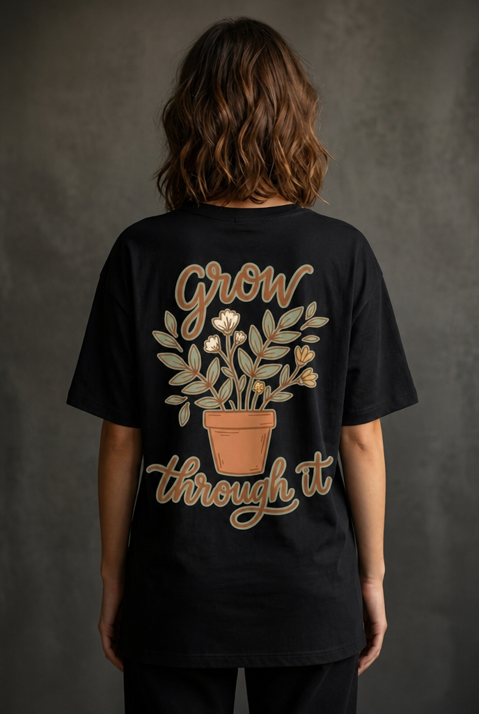 Grow Through It Oversized T-Shirt | Premium 240 GSM Cotton