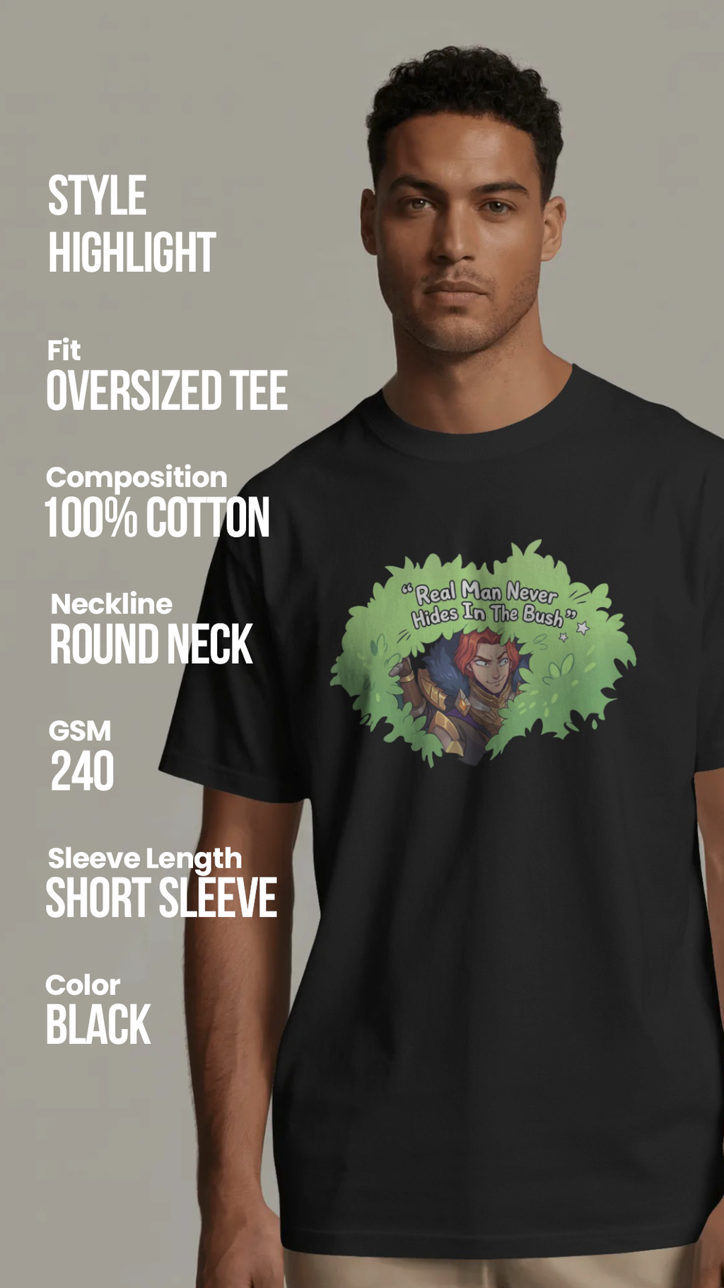 Tigreal Oversized T-Shirt - Streetwear | Mobile Legends Toxikiing