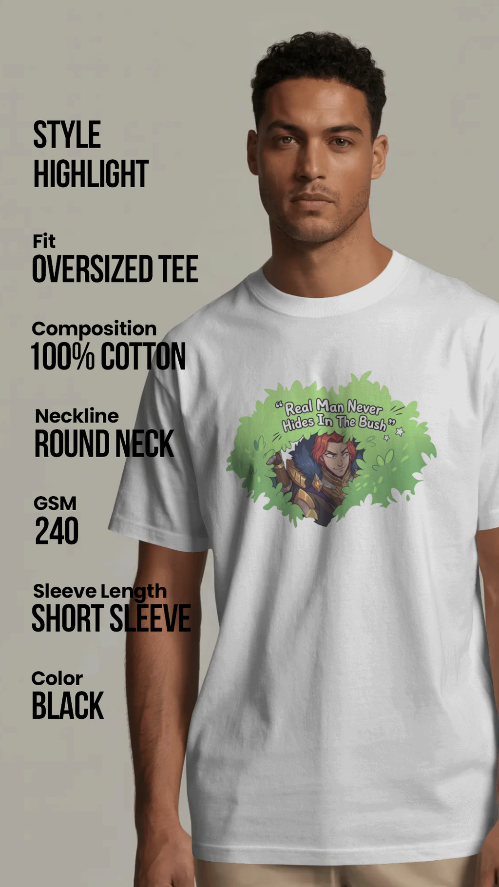 Tigreal Oversized T-Shirt - Streetwear | Mobile Legends Toxikiing