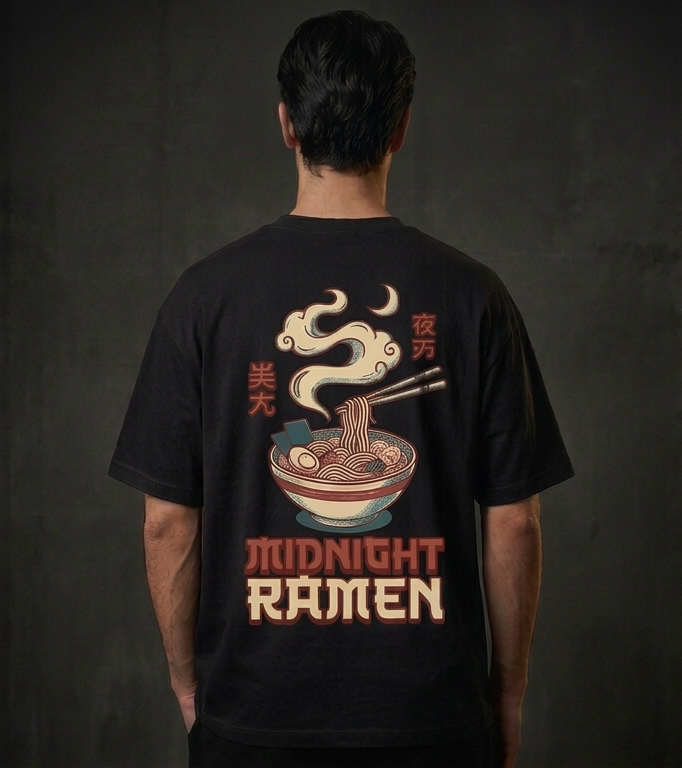 Midnight Ramen Oversized T-Shirt | 240 GSM Cotton Tee
