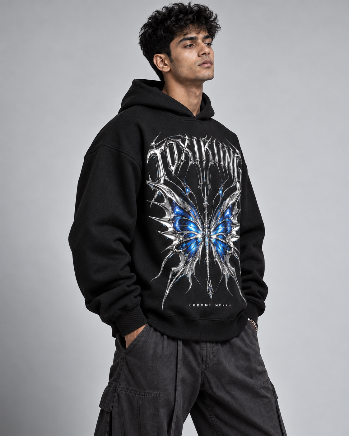 Chrome Morph Oversized Hoodie - Image 2