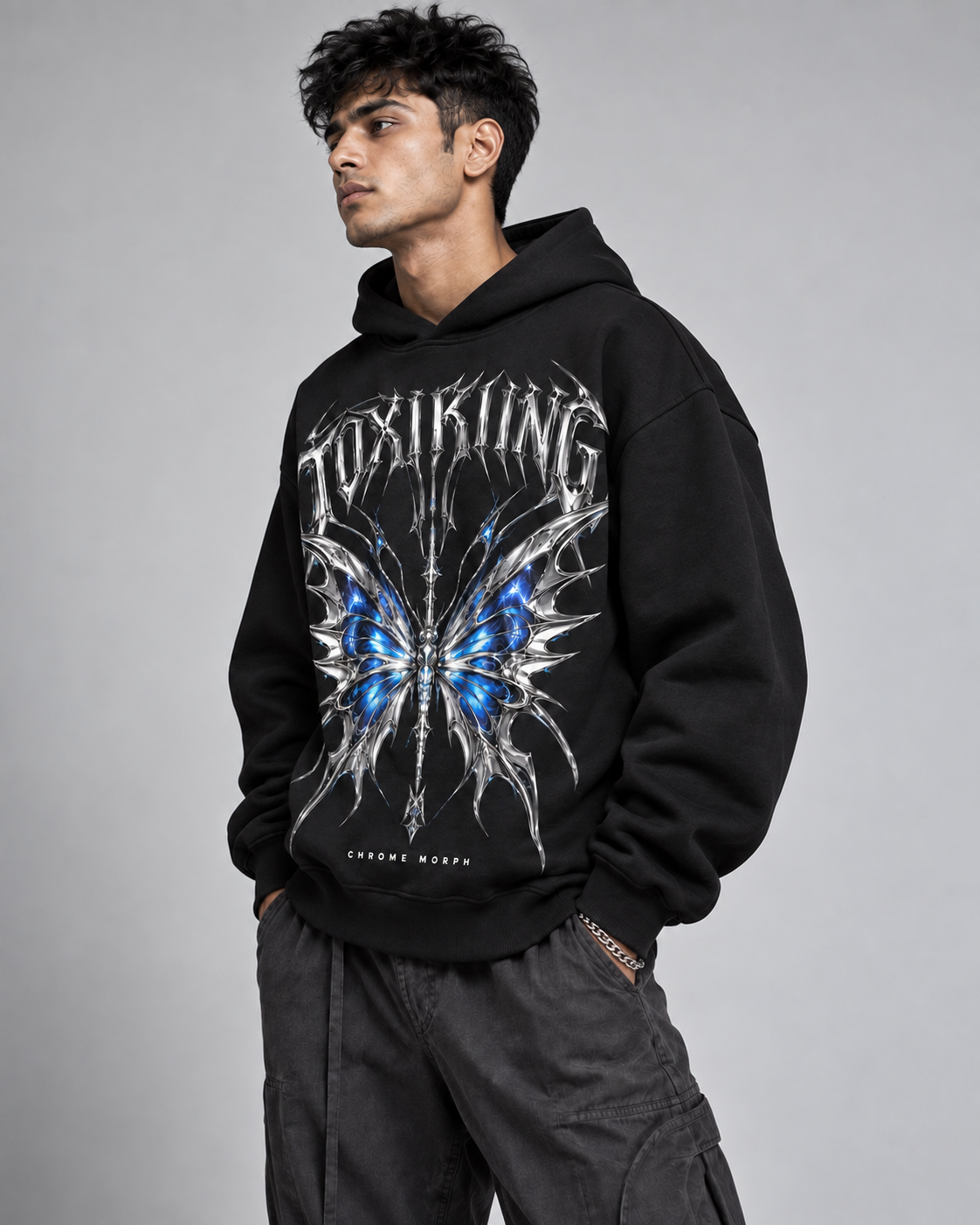 Chrome Morph Oversized Hoodie - Image 3