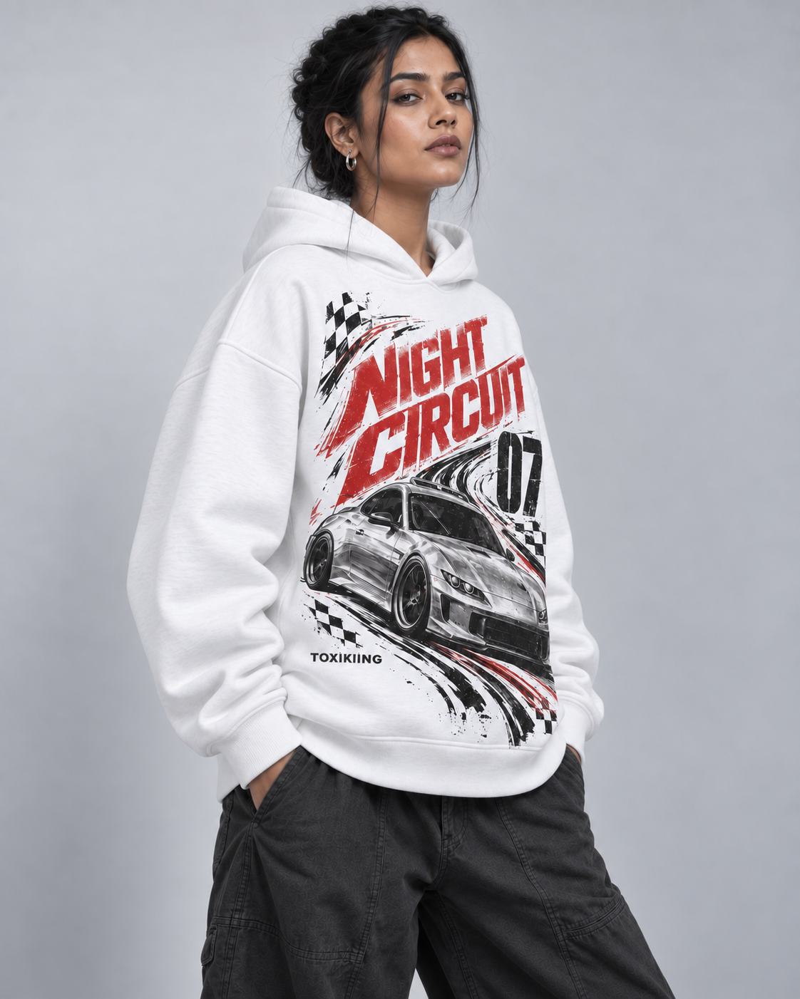 Night Circuit Oversized Hoodie - Image 2